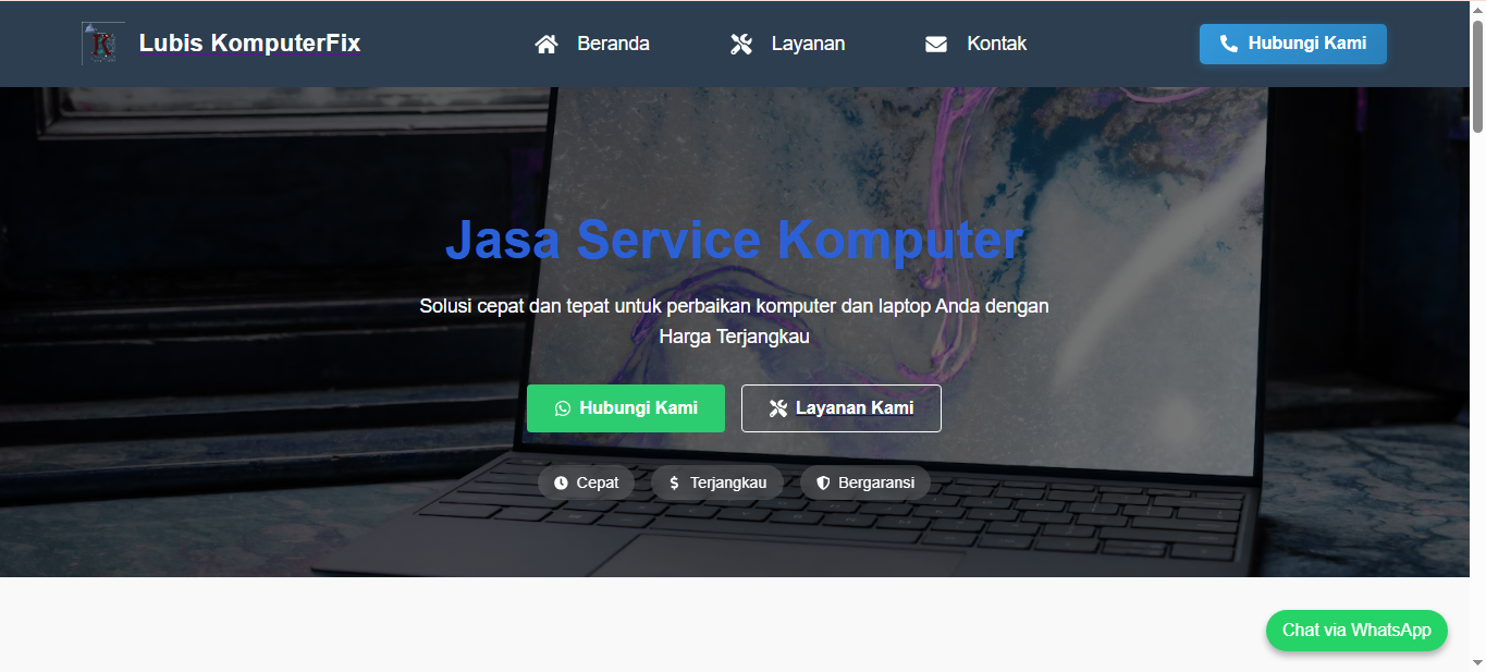 Preview proyek Website Informasi Perbaikan Komputer - Lubis Komputer Fix