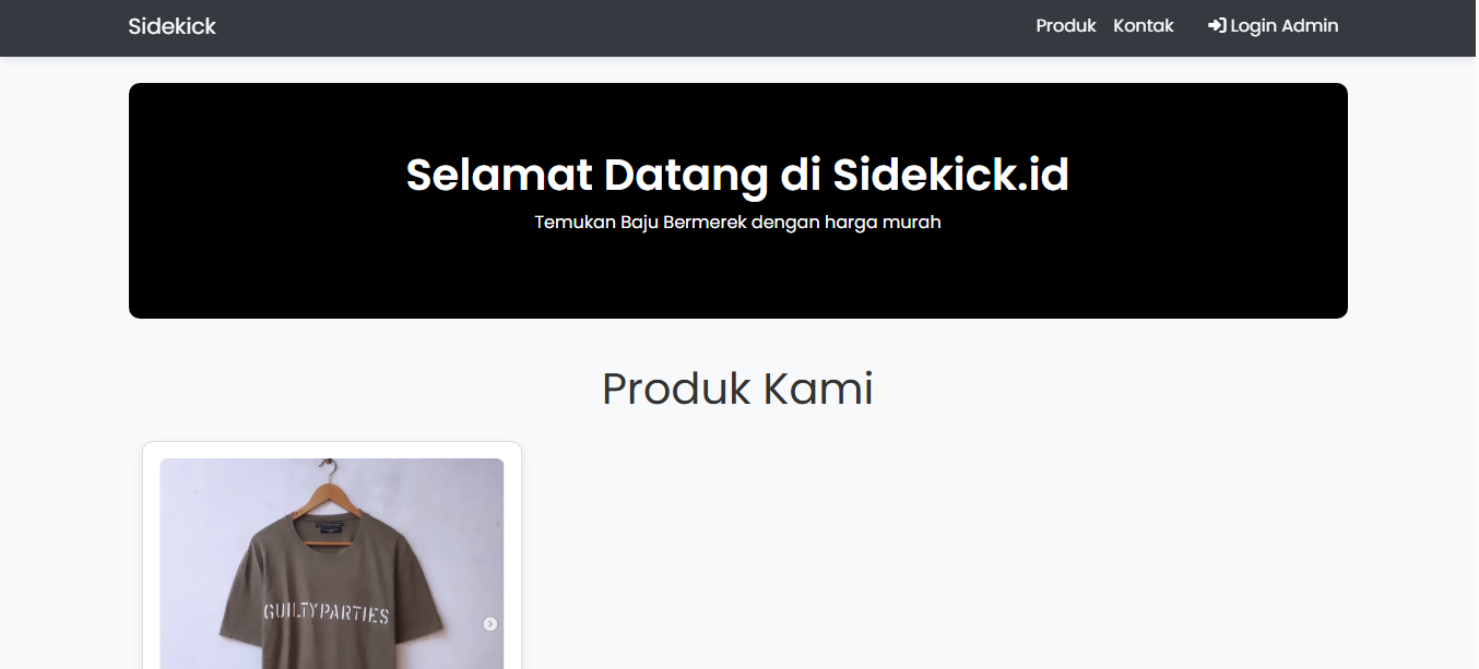 Preview proyek Membuat Website Jual Beli Baju Second menggunakan Python